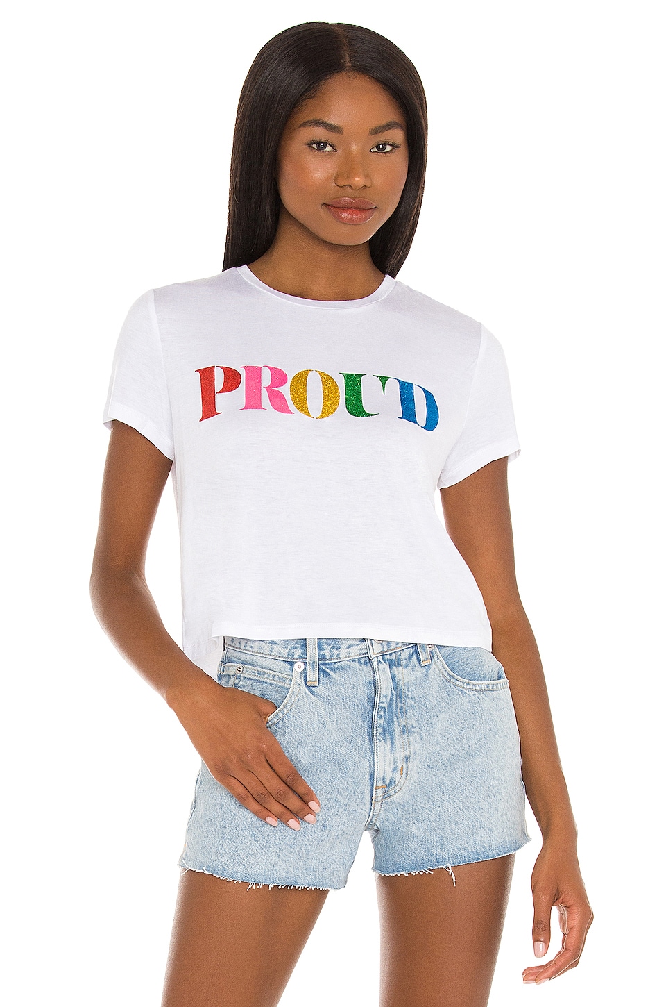 BEACH RIOT Pride T Shirt Glitter Rainbow