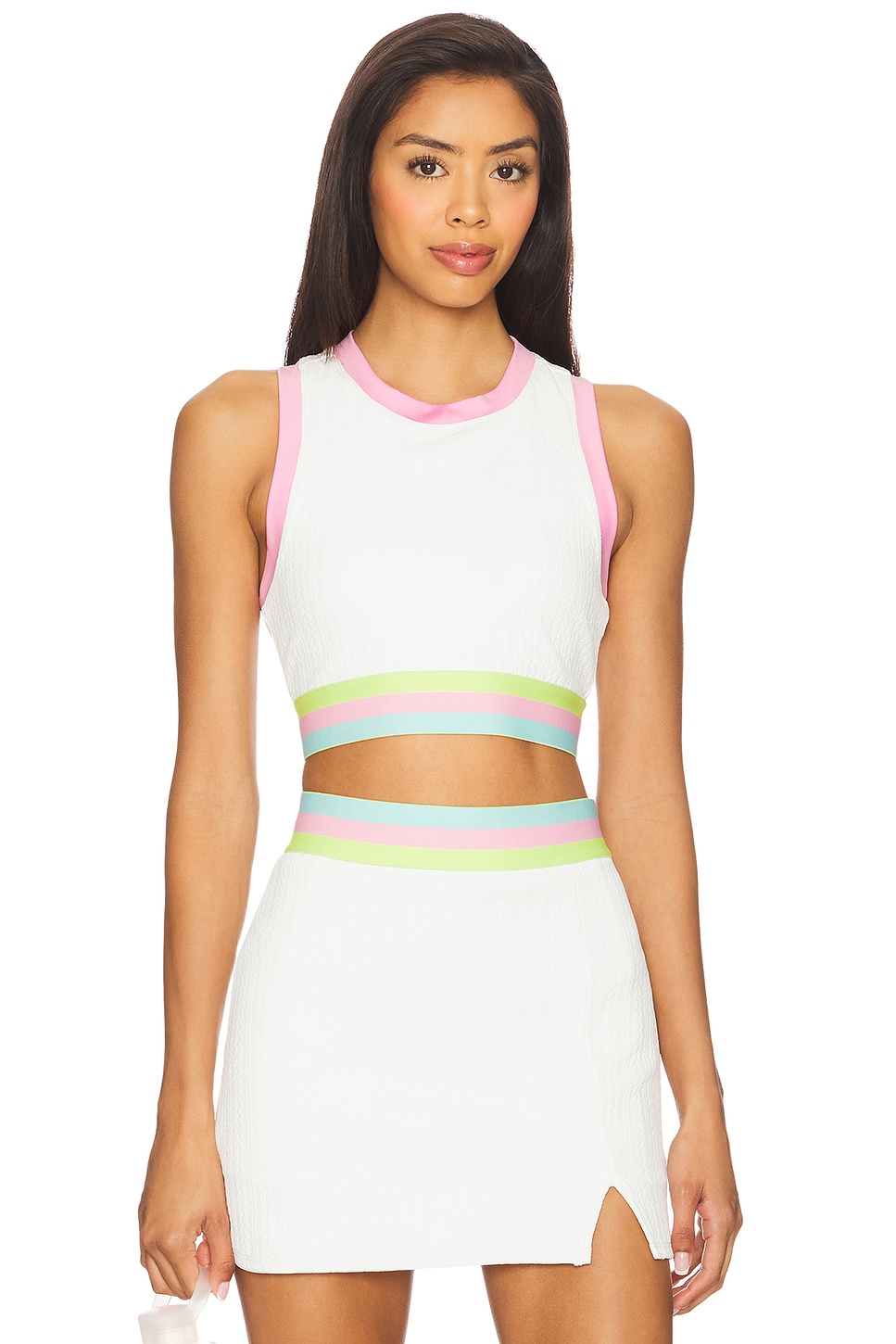 (取寄) ビーチライオット レディース グウェン トップ Beach Riot women Gwen Top Rose Blush Cable BEACH RIOT GWEN トップ - Rose Blush Cable | REVOLVE