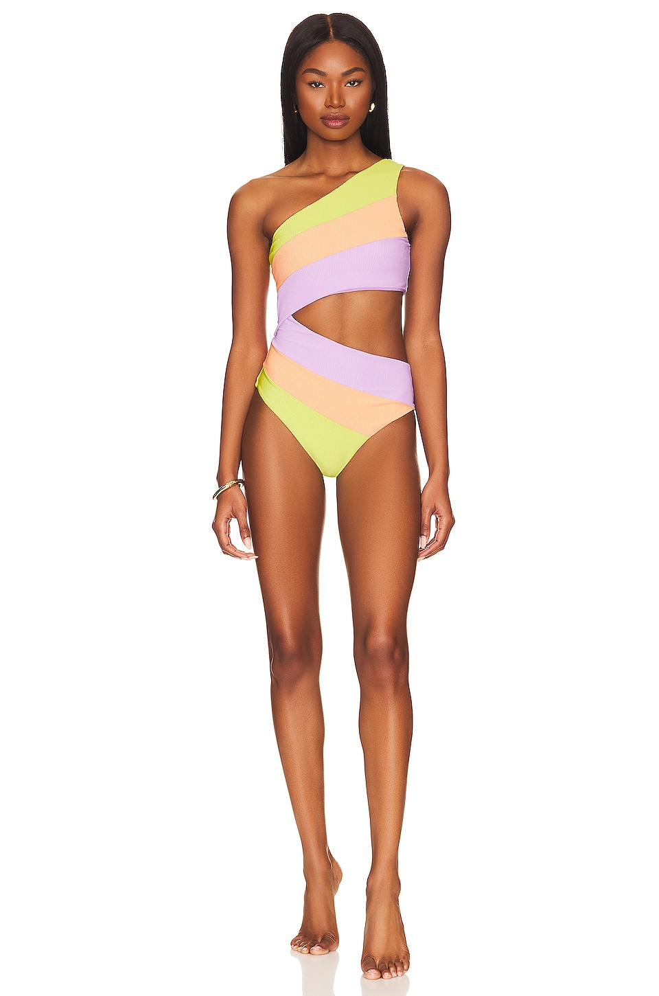 Beach Riot Carlie One-Piece Coral Color-Block XS at  Women's Clothing  store