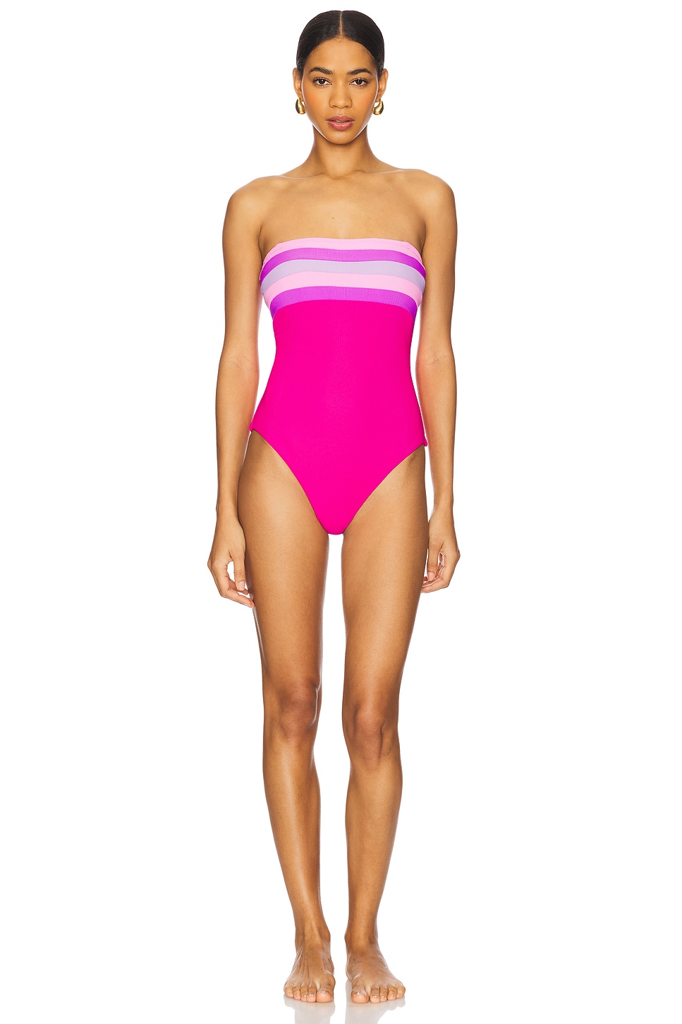 BEACH RIOT Jessa One Piece in Raspberry Colorblock | REVOLVE