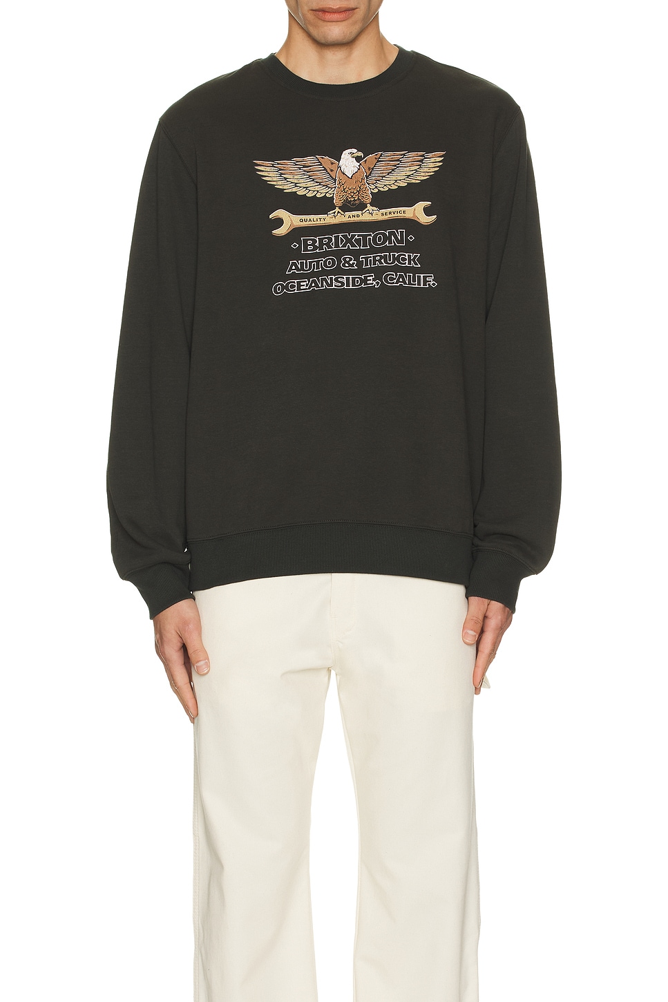 ★ブリクストンBrixton Repair Crew Sweater関税込★ Brixton Repair Crew Neck Sweatshirt in Washed Black | REVOLVE