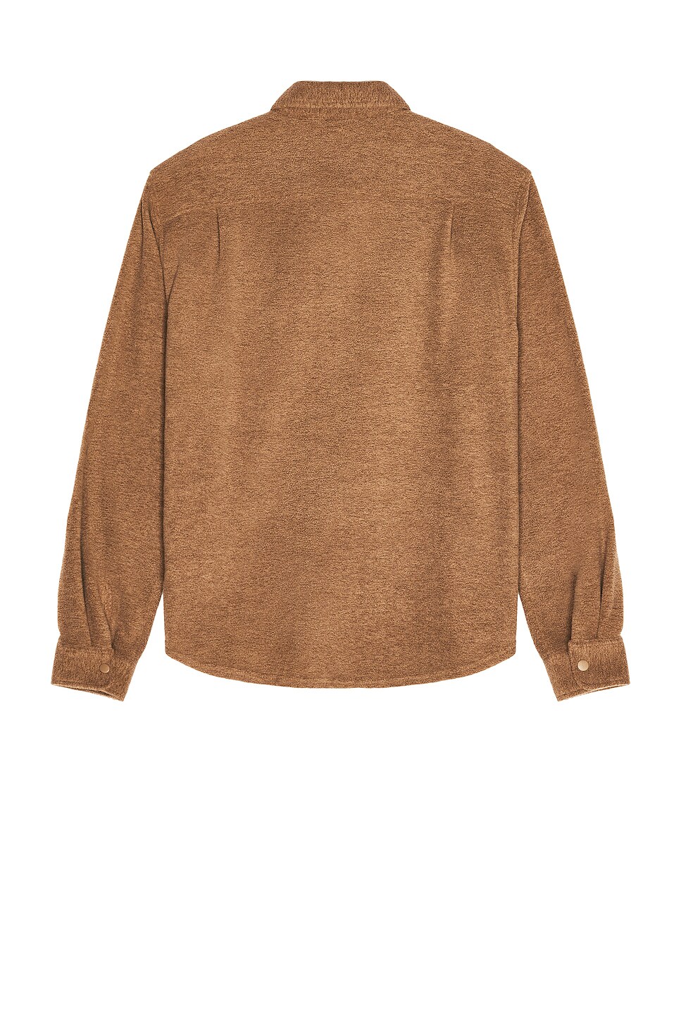 Brixton Bowery Long Sleeve Arctic Stretch Fleece Overshirt in Oatmeal