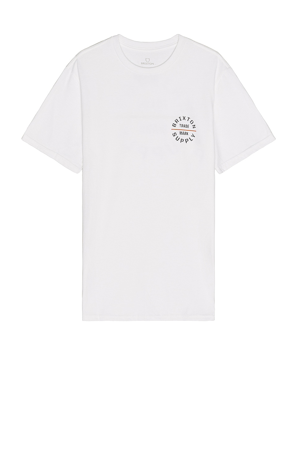 Brixton Oath Short Sleeve Tee in White, Grey, & Monarch