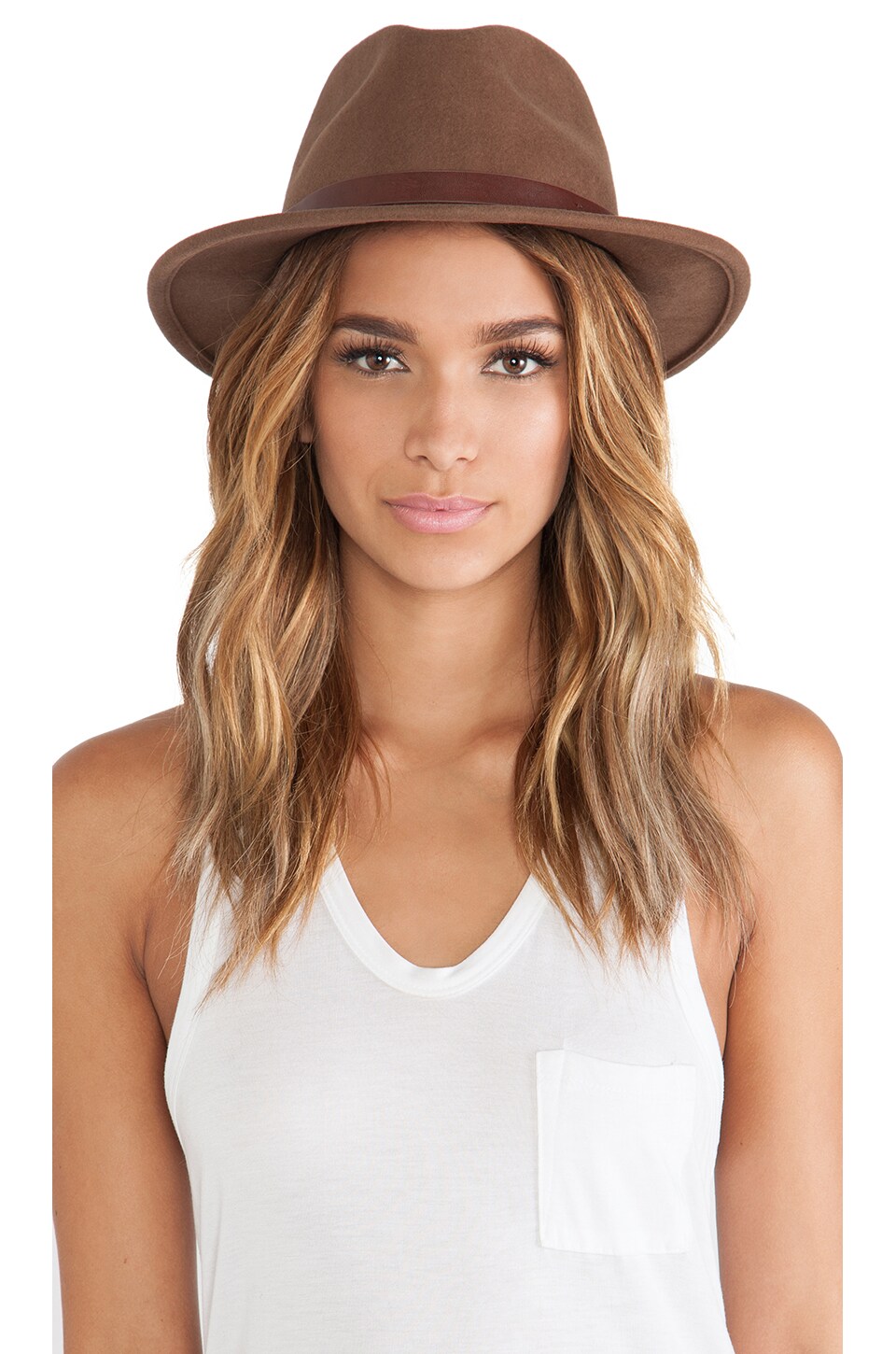 Brixton Messer Fedora In Khaki & Brown | REVOLVE