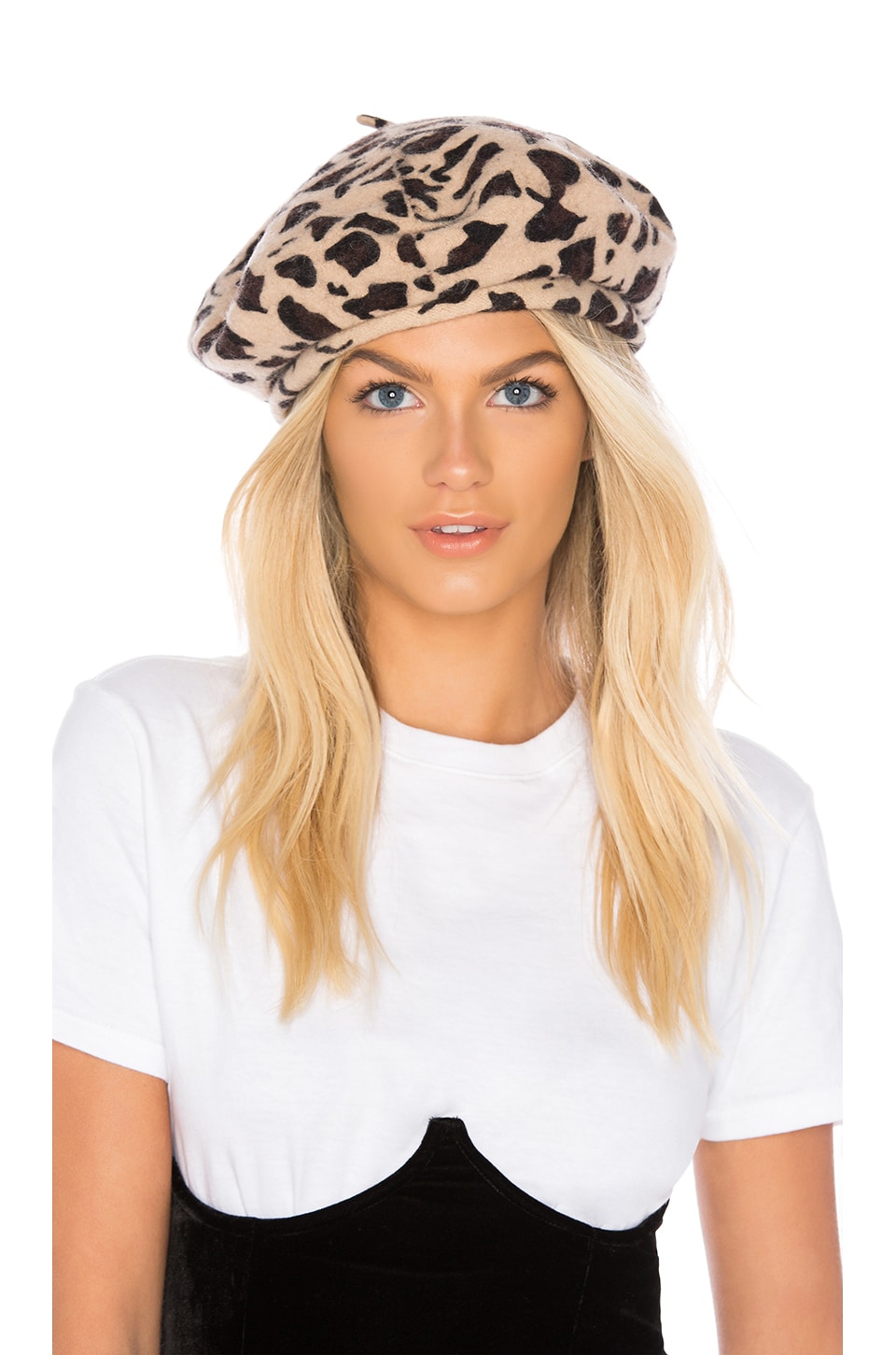 brixton leopard beret