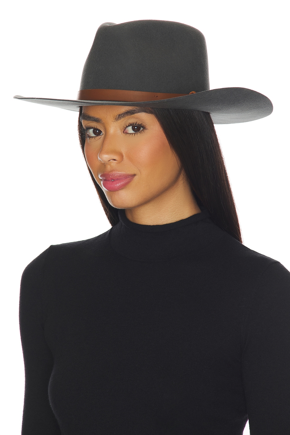 Brixton Hawkins Wthr Guard Cowboy Hat in Asphalt & Brown  display picture 2