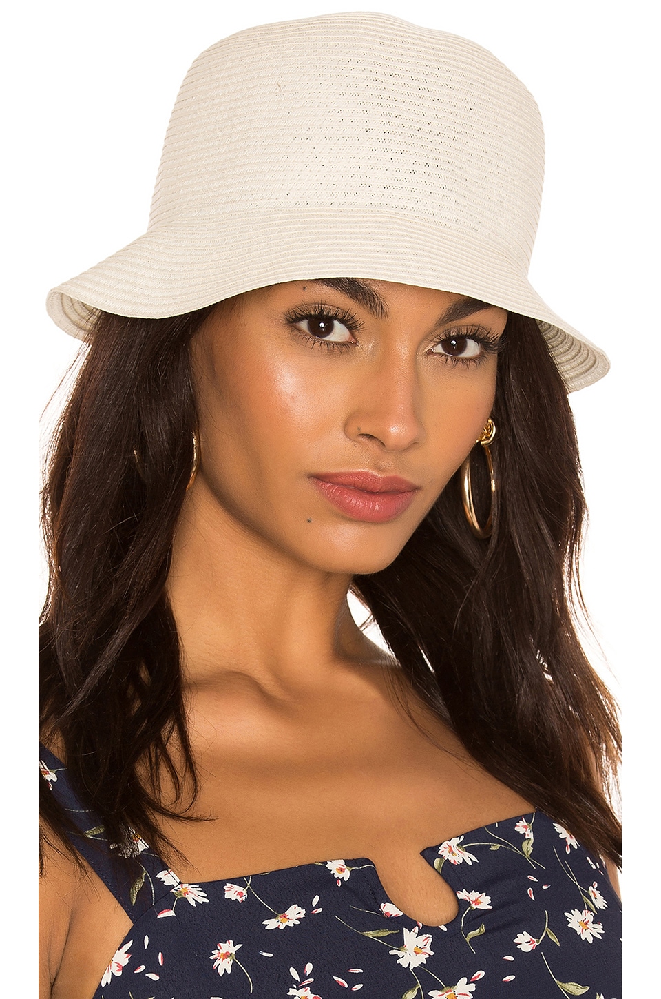 Brixton Hats BRIXTON ESSEX STRAW BUCKET HAT IN CREAM.