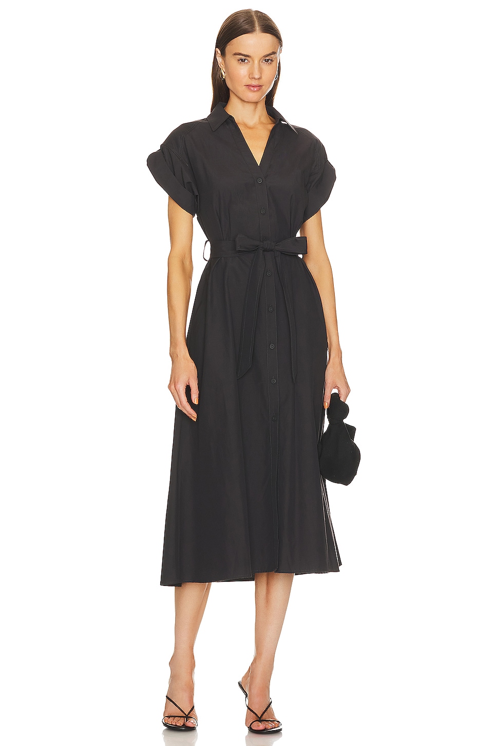 Image 1 of Fia Belted Dress in Washed Black