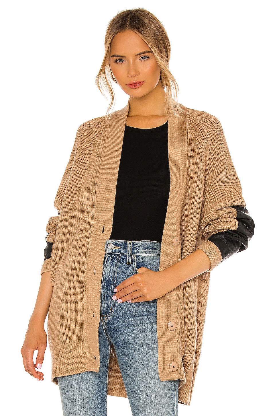 tan oversized cardigan