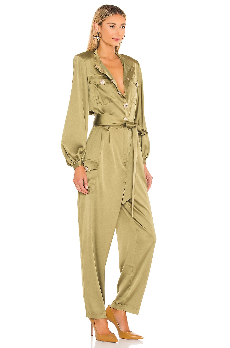 Bronx and Banco Gigi Coffee Jumpsuit in Khaki