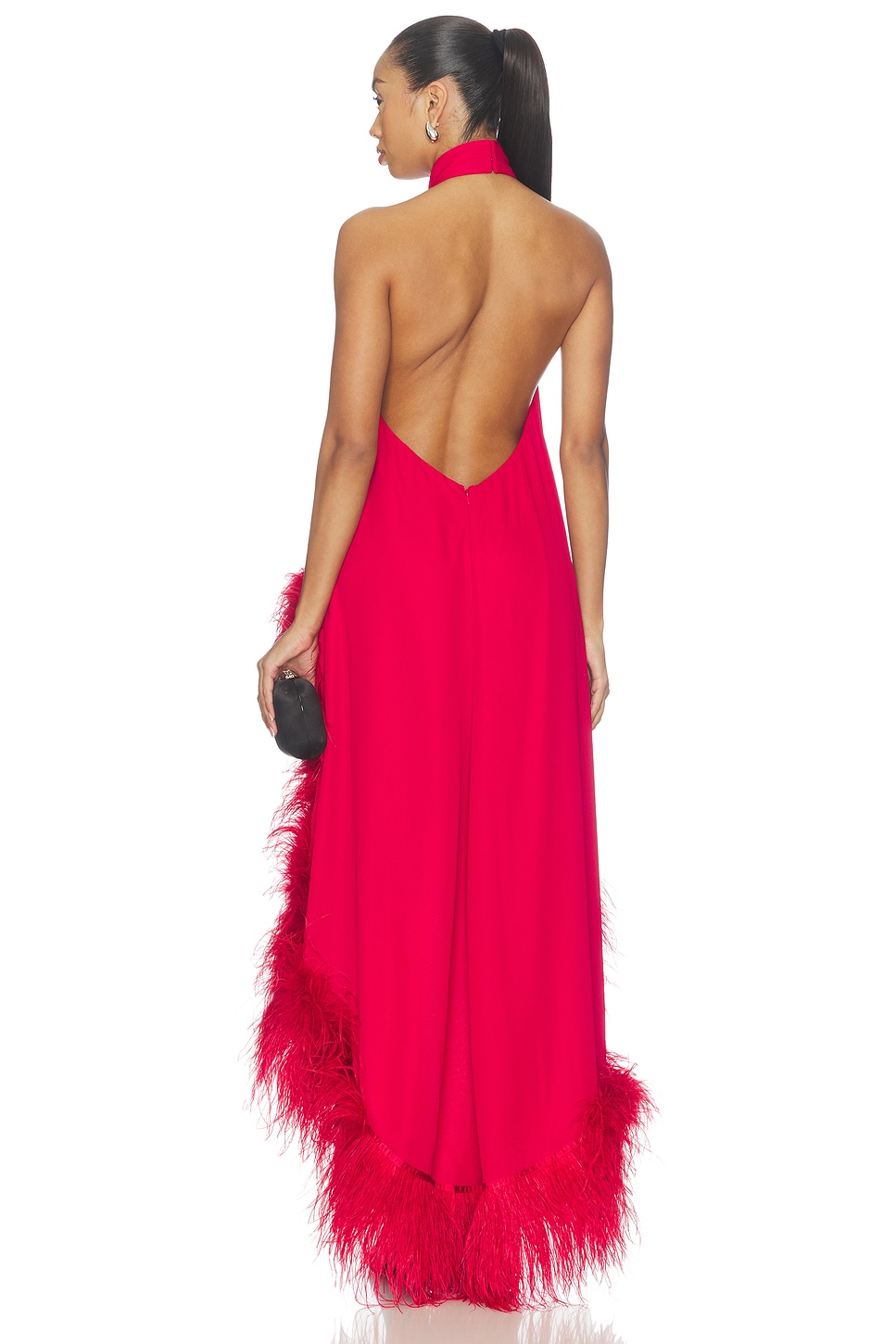 Bronx Banco Halter Neck Feather Gown