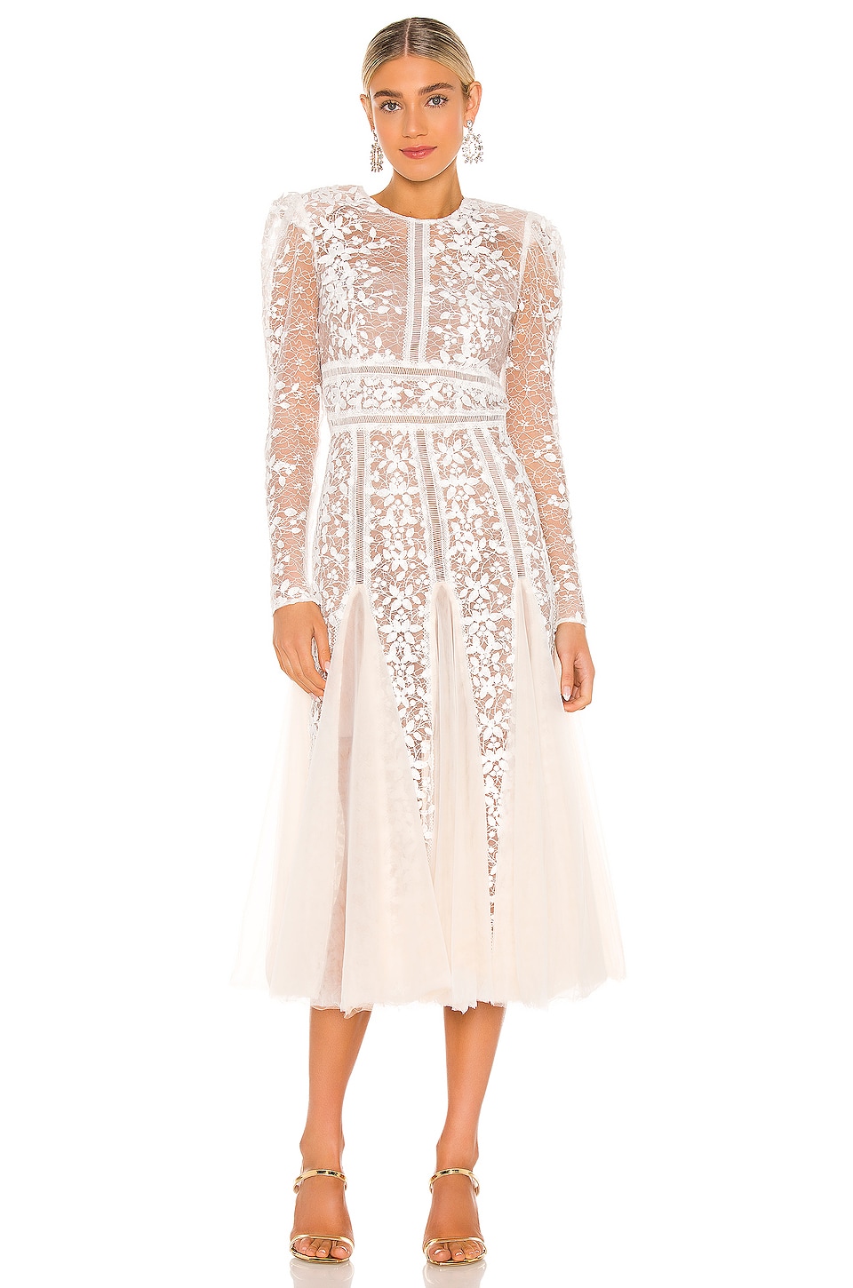 Bronx and Banco Megan Bridal Midi Dress in White | REVOLVE