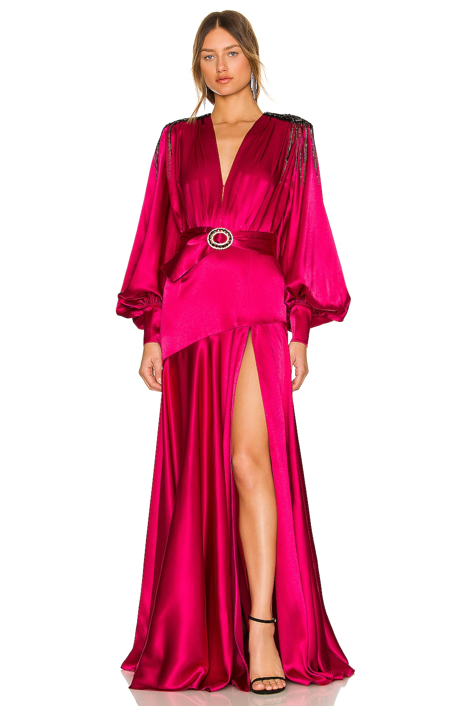 Bronx and Banco Carmen Gown in Fuchsia 