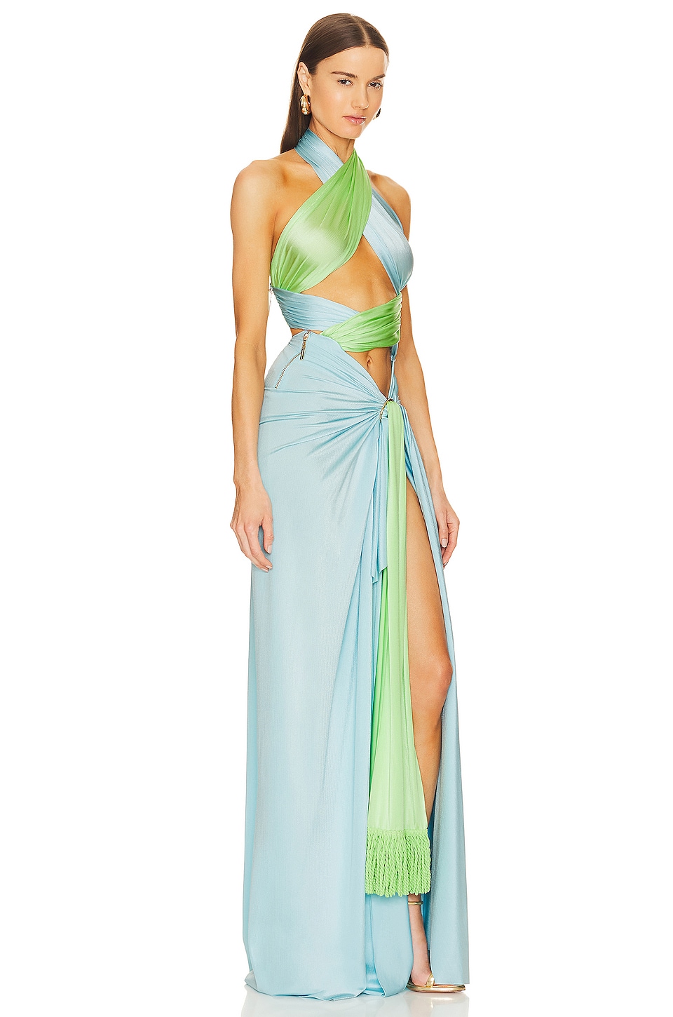 Bronx and Banco Cleopatra Gown in Light Blue & Green | REVOLVE