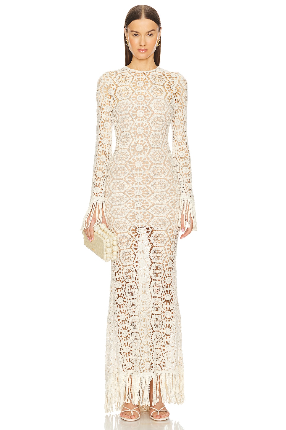 Vienna Sequin Maxi Dress, Cream