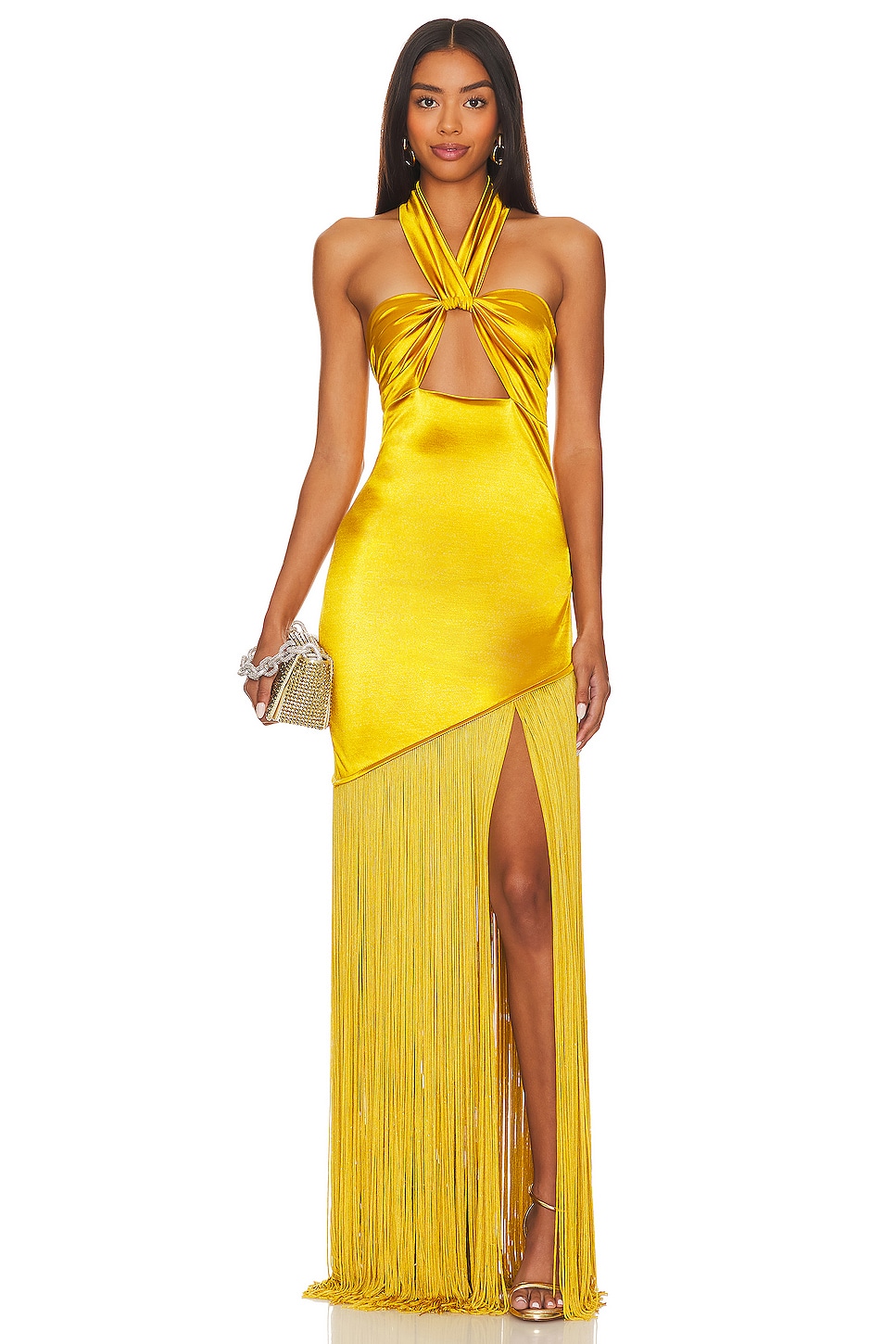 Ambra Halter Neck Gown with Necklace