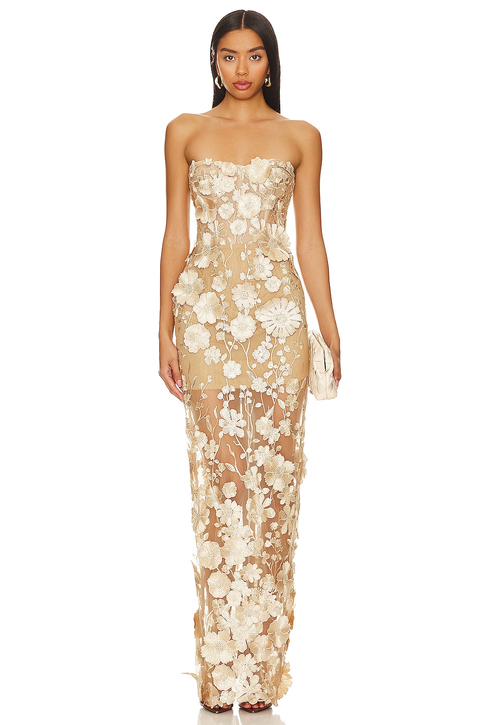 Bronx and Banco Jasmine Maxi Dress in Gold & Floral | REVOLVE