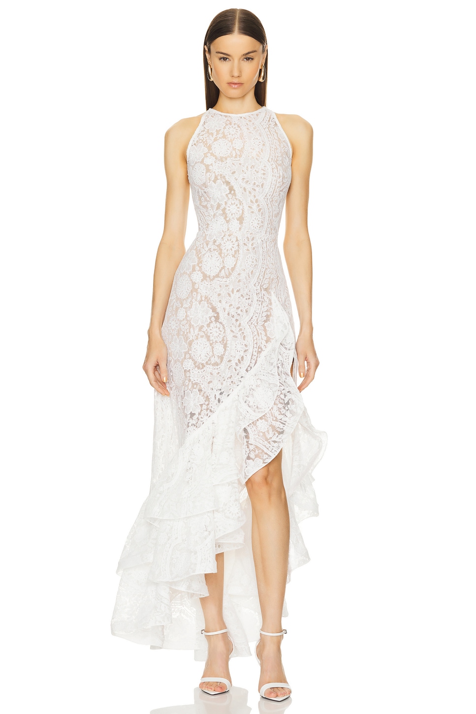 Bronx and Banco Sicilia Ruffle Dress in White | REVOLVE