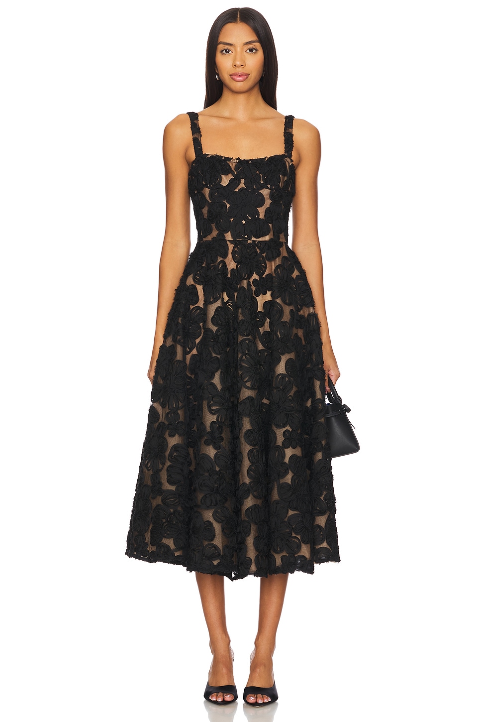 Bronx and Banco Sabrina Midi Dress in Black | REVOLVE