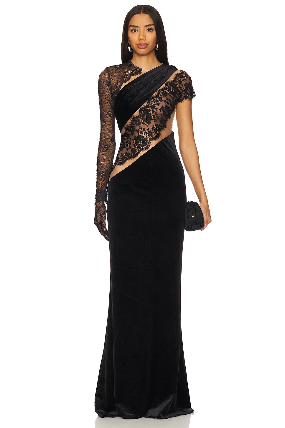 Bronx and Banco Cobra One Shoulder Gown in Black | REVOLVE