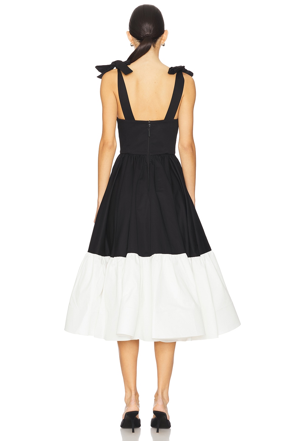 ワンピース Catalina Back Ribbon Dress Bronx and Banco Catalina Midi Dress in Black & Beige | REVOLVE