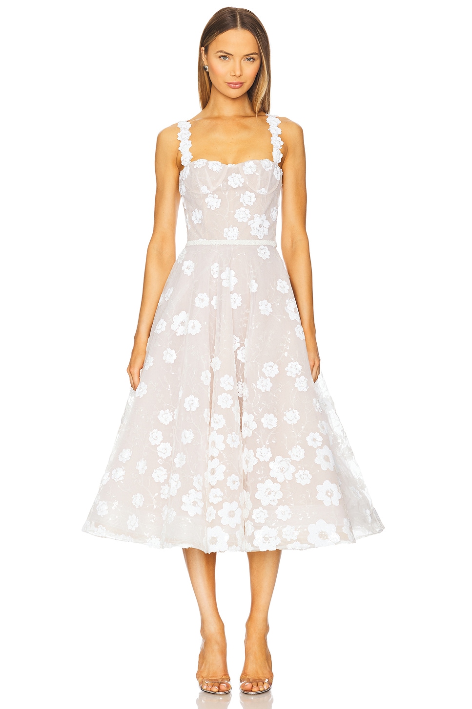 Bronx and Banco Mademoiselle Embroidered Floral Sequin Midi Dress in — free download