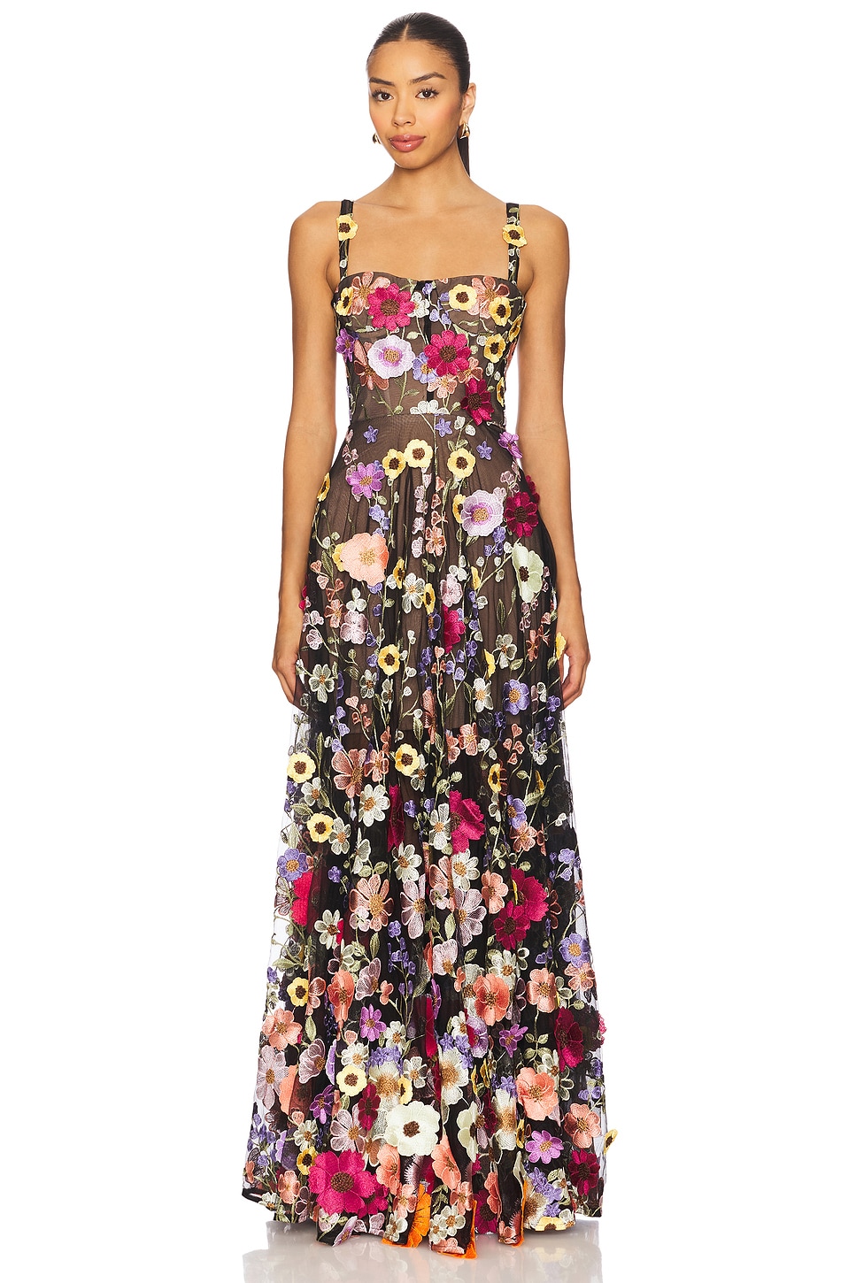 Bronx and Banco Jasmine Floral Maxi Dress in Black Multi | REVOLVE
