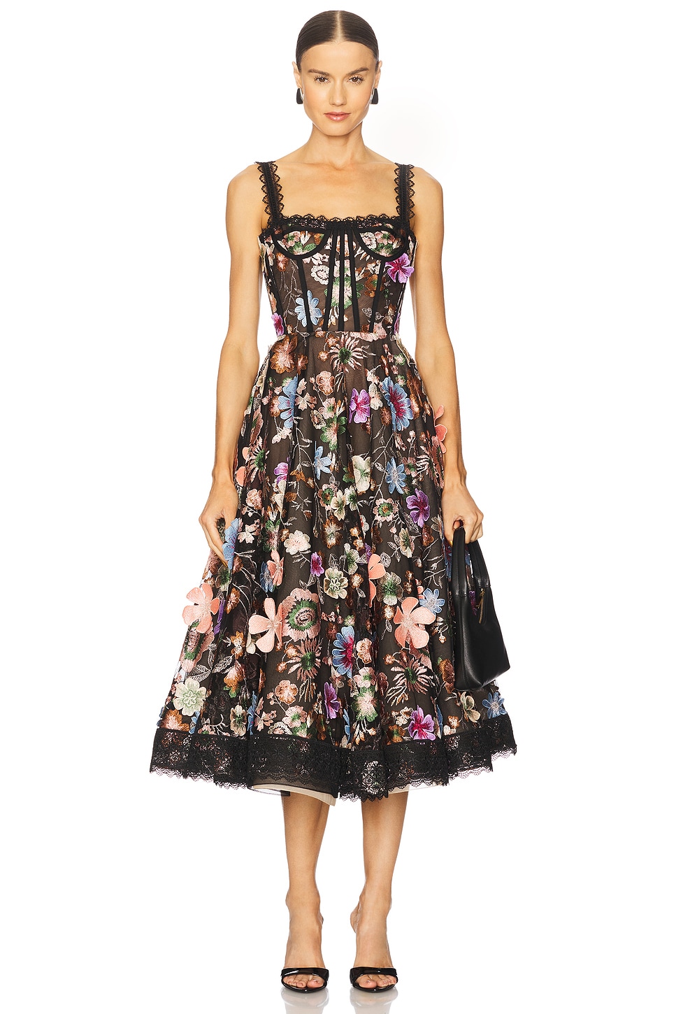 Bronx Banco Amanda Midi Dress in Pink Multi | REVOLVE