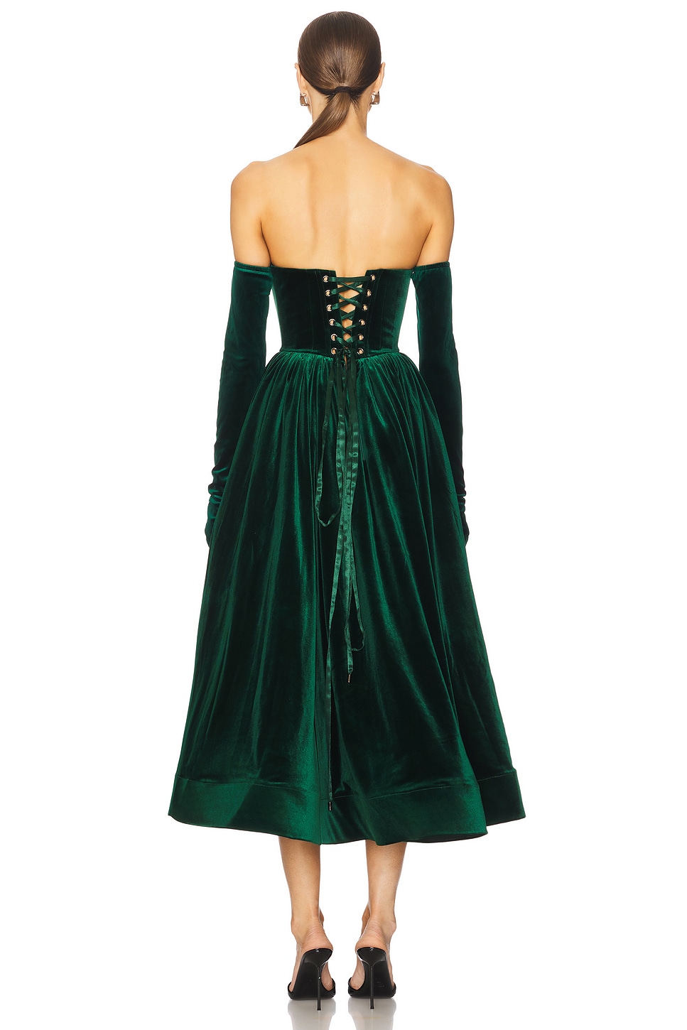 urban outfitters green velvet dress Fay main image 1