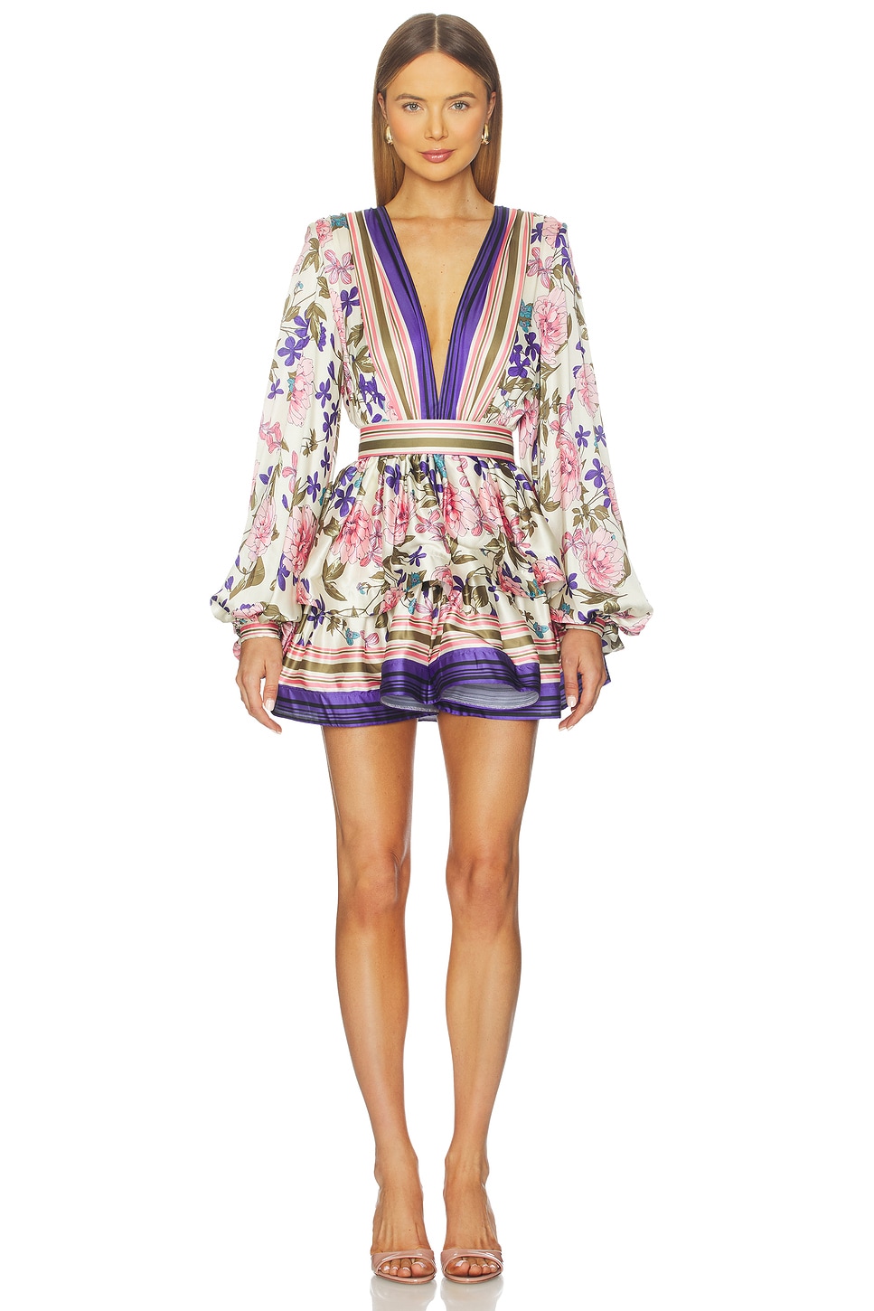 bronx and banco bedouin floral mini dress Bronx Banco Bedouin Rose Tiered Floral-Print Mini Dress