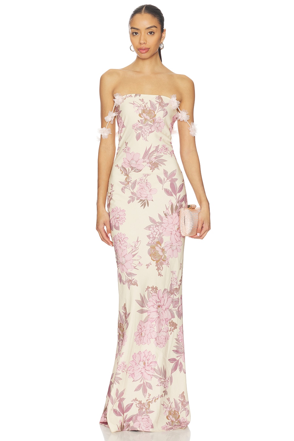 Bronx and Banco Magnolia Rosie Off The Shoulder Column Gown in