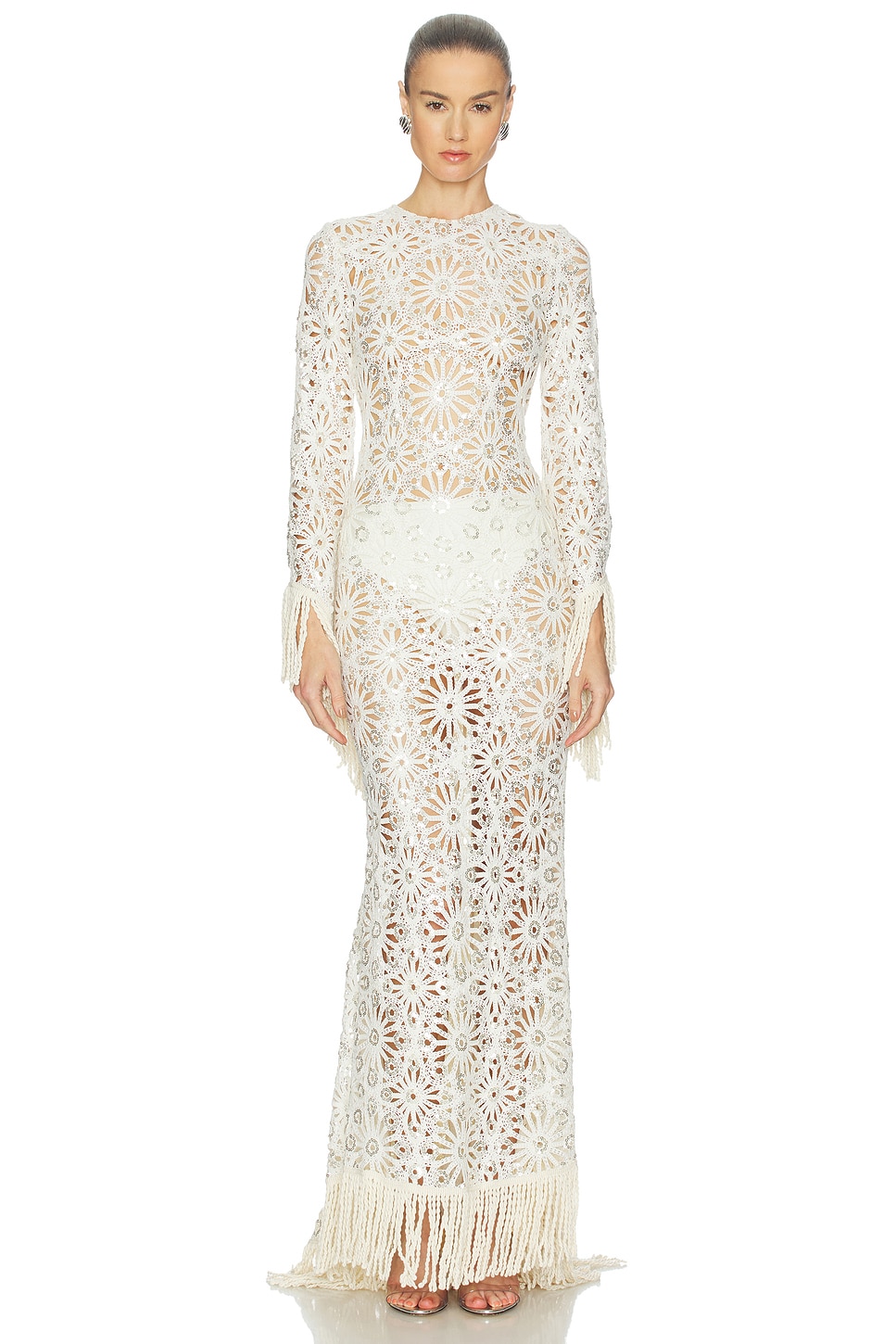 white christmas dresses Novalee Flower Crochet Maxi Dress main image 0