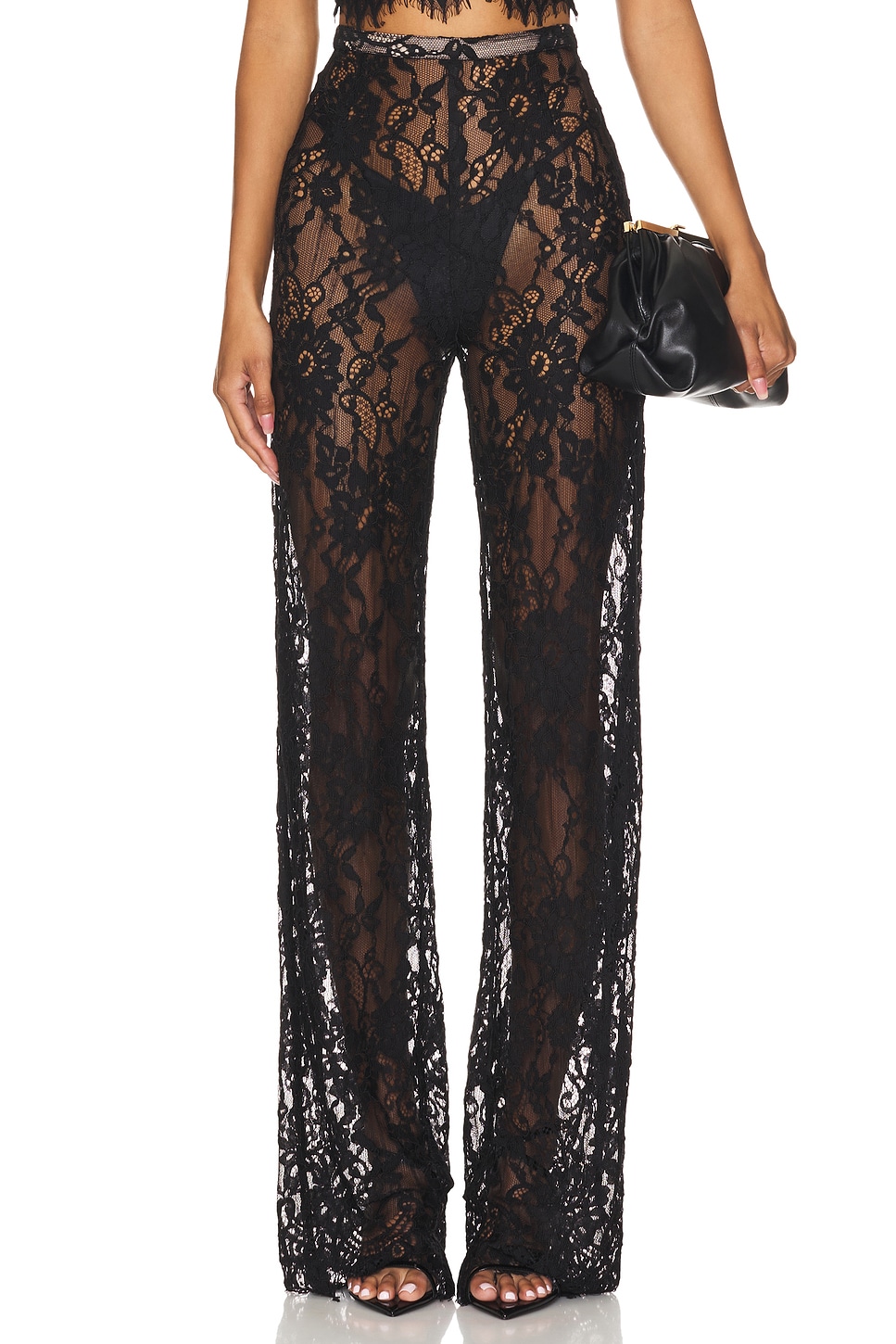 Lace Pynt Bronx Banco Capri Lace Pant in Black | REVOLVE