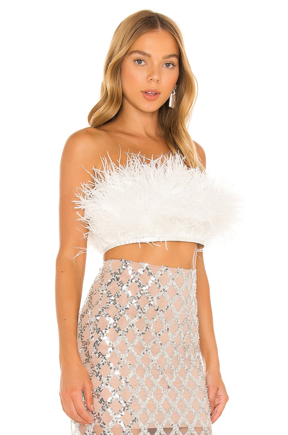 Bronx and Banco Afiya Feather Blanc Top in White