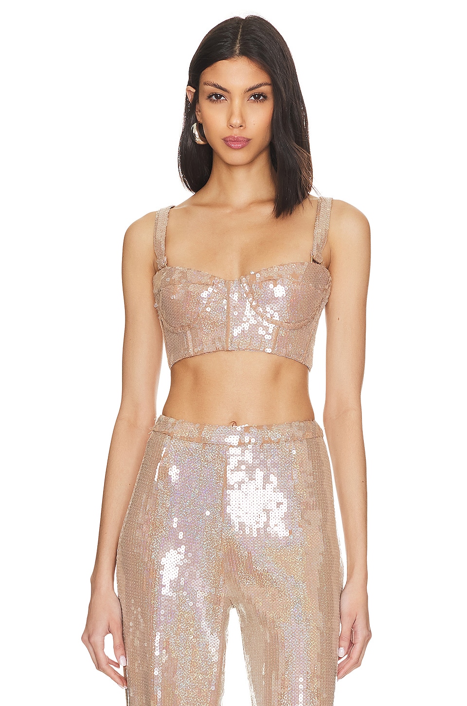 Bralette with sequins - Silver-coloured - Ladies