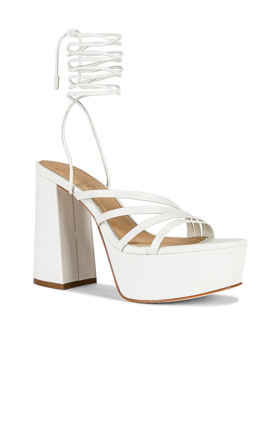 BLACK SUEDE STUDIO Elsa Platform Heeled Sandal in White