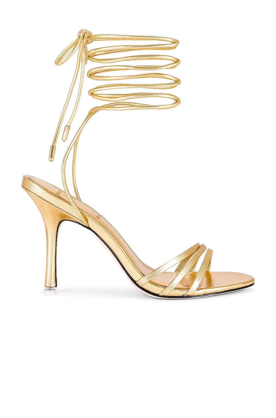 Michael Kors Imani Strappy Gold Heeled Sandal in Metallic | Lyst