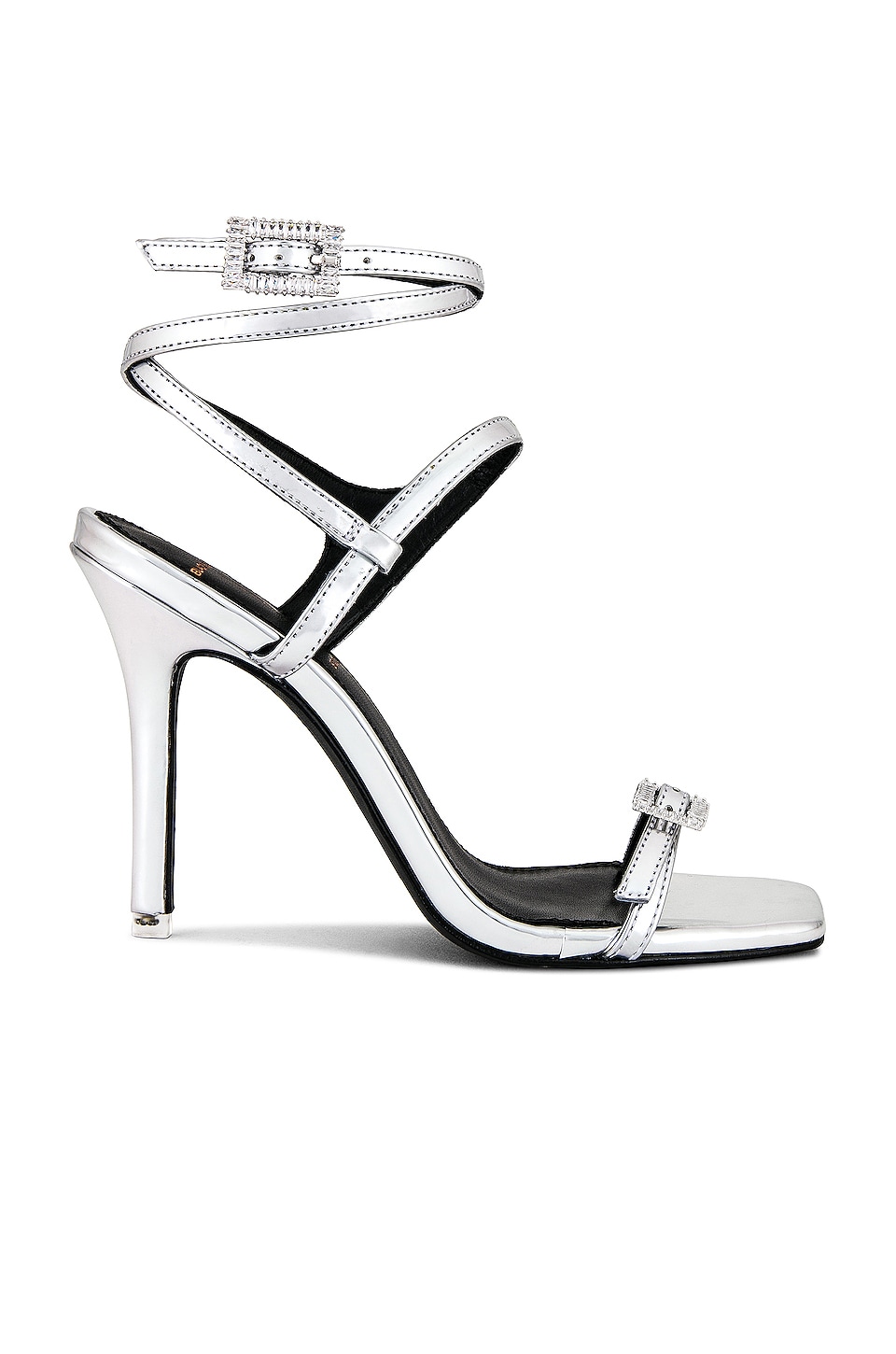 Image 1 of Venice Heeled Sandal in Silver Mirror Metallic
