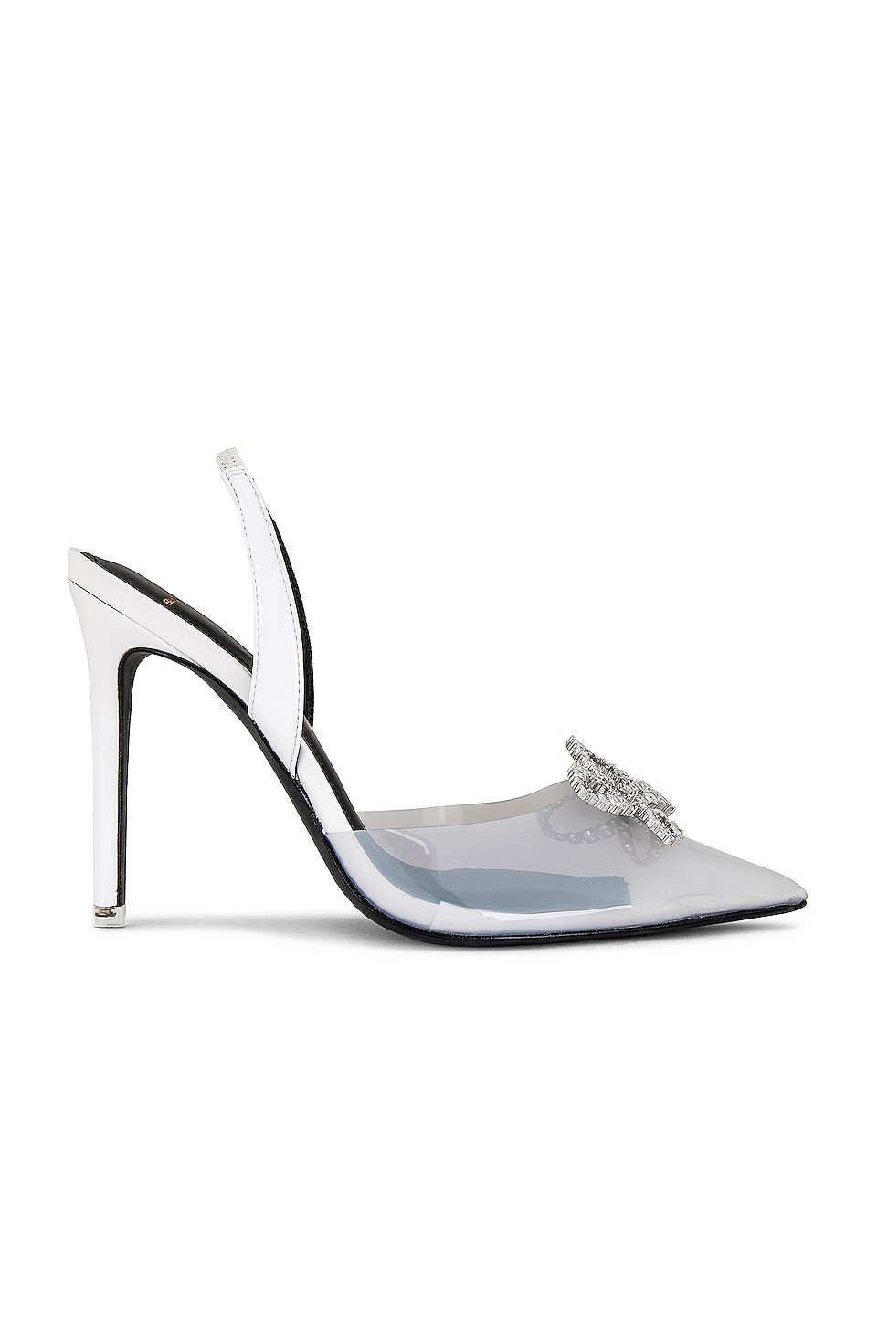Image 1 of Monroe Heeled Sandal in White Patent & Pvc