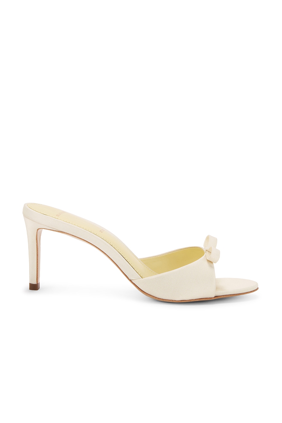 BLACK SUEDE STUDIO Albie 65 Bow Mule in French Vanilla Satin | REVOLVE