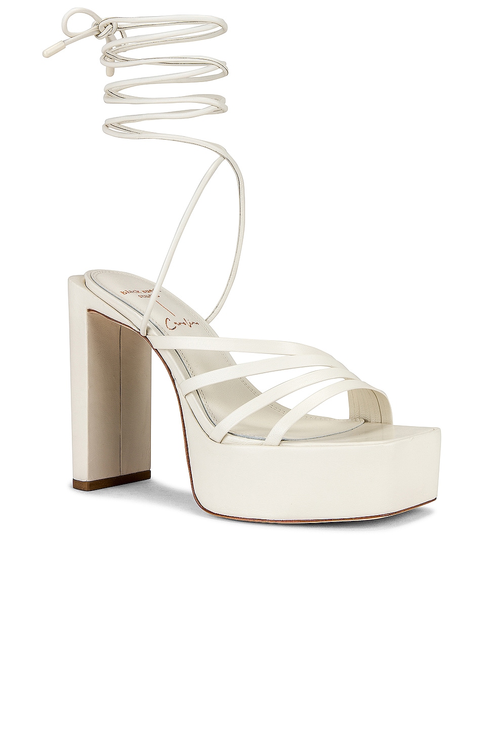 BLACK SUEDE STUDIO Sasha Platform Heel in Cream
