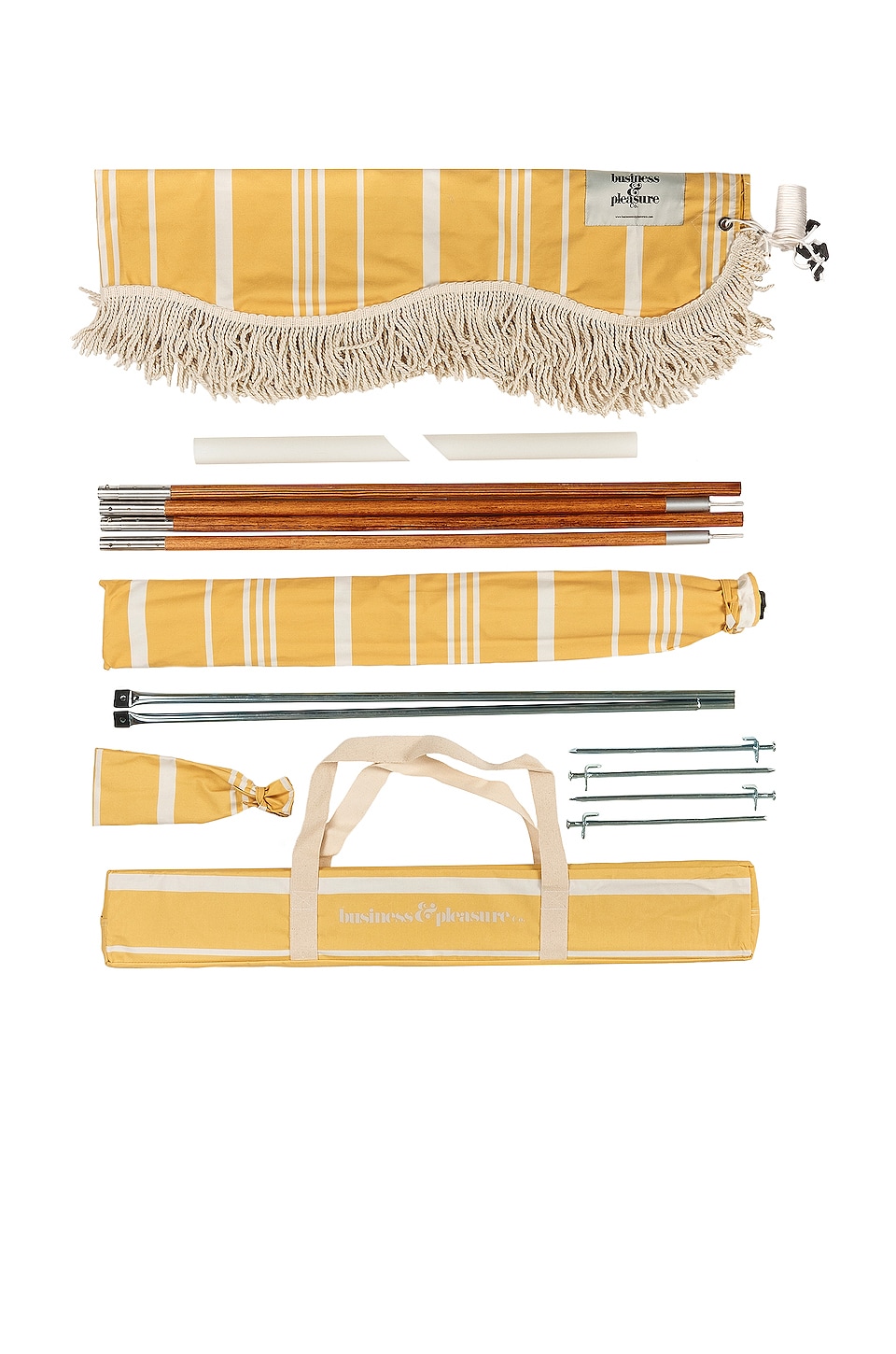 business & pleasure co. Premium Beach Tent in Vintage Yellow Stripe