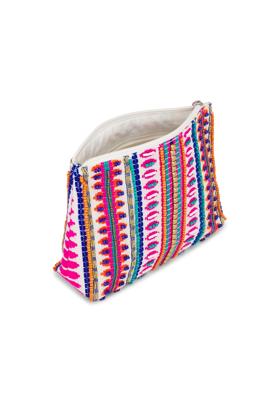 【BTB Los Angeles】公式完売 Jaya カラフル ポーチ 小 タッセル BTB Los Angeles Jaya Small Pouch in Fuchsia Multi | REVOLVE