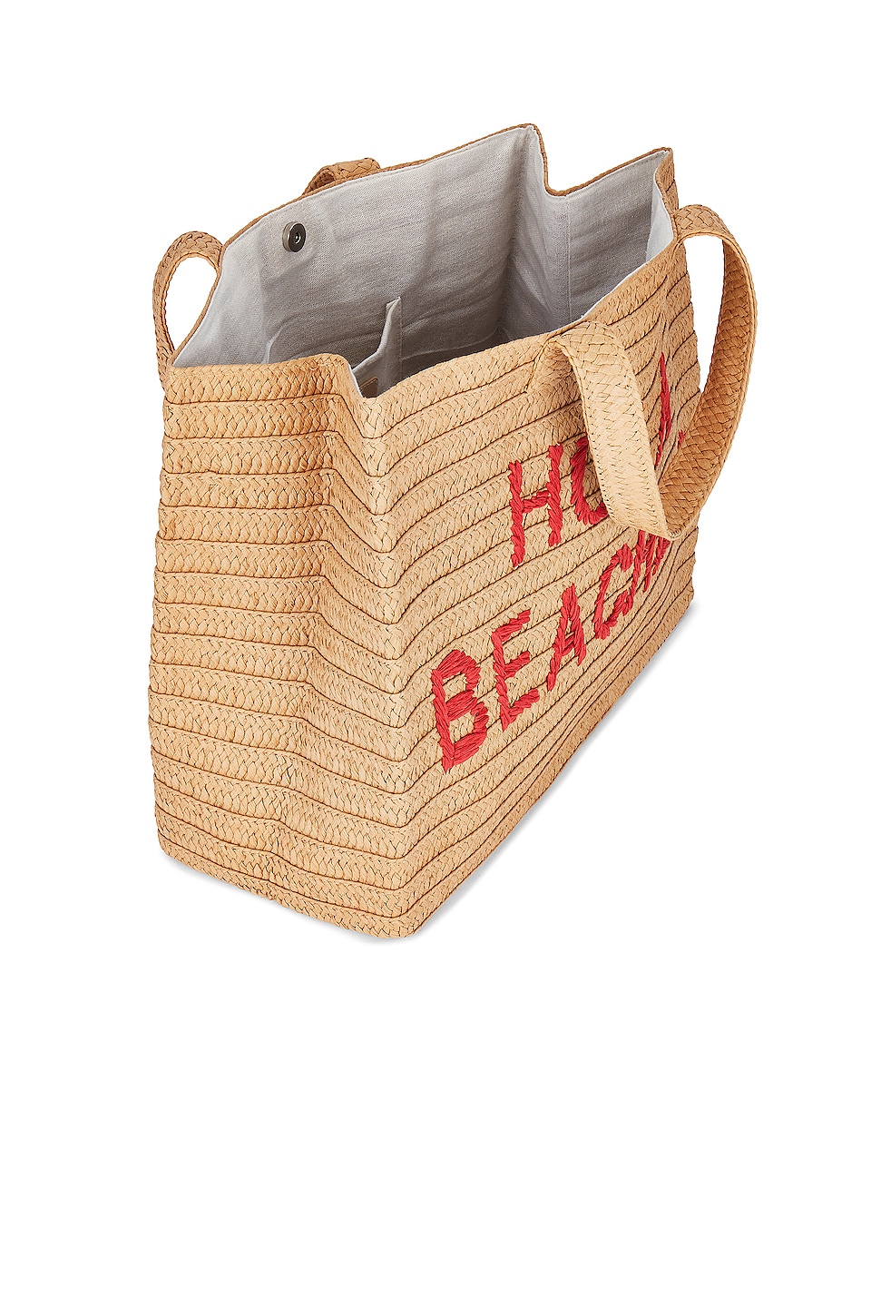 BTB Los Angeles Hola Beaches Tote in Sand & Red | REVOLVE