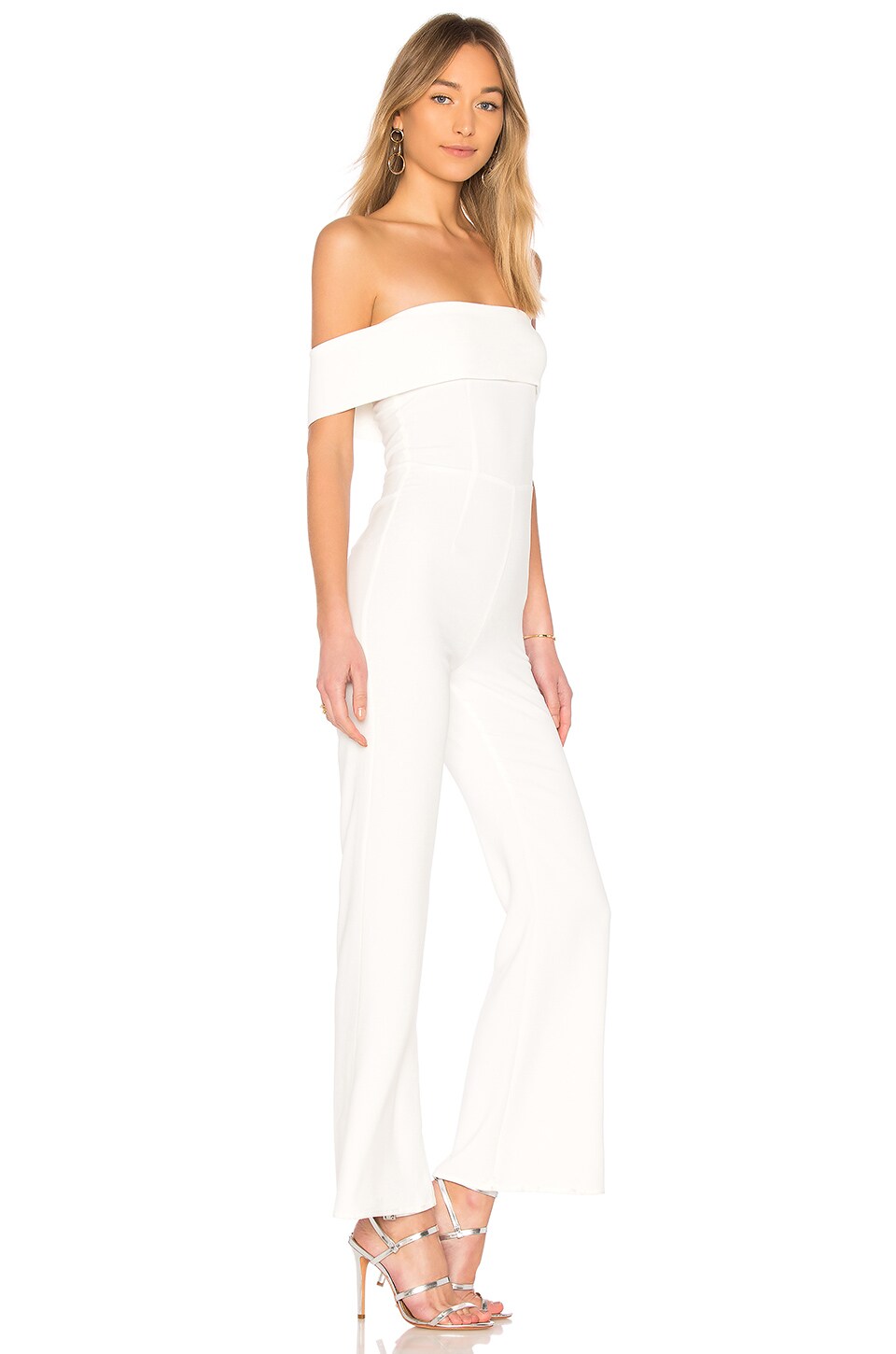 superdown Aubrey Off Shoulder Jumpsuit in White