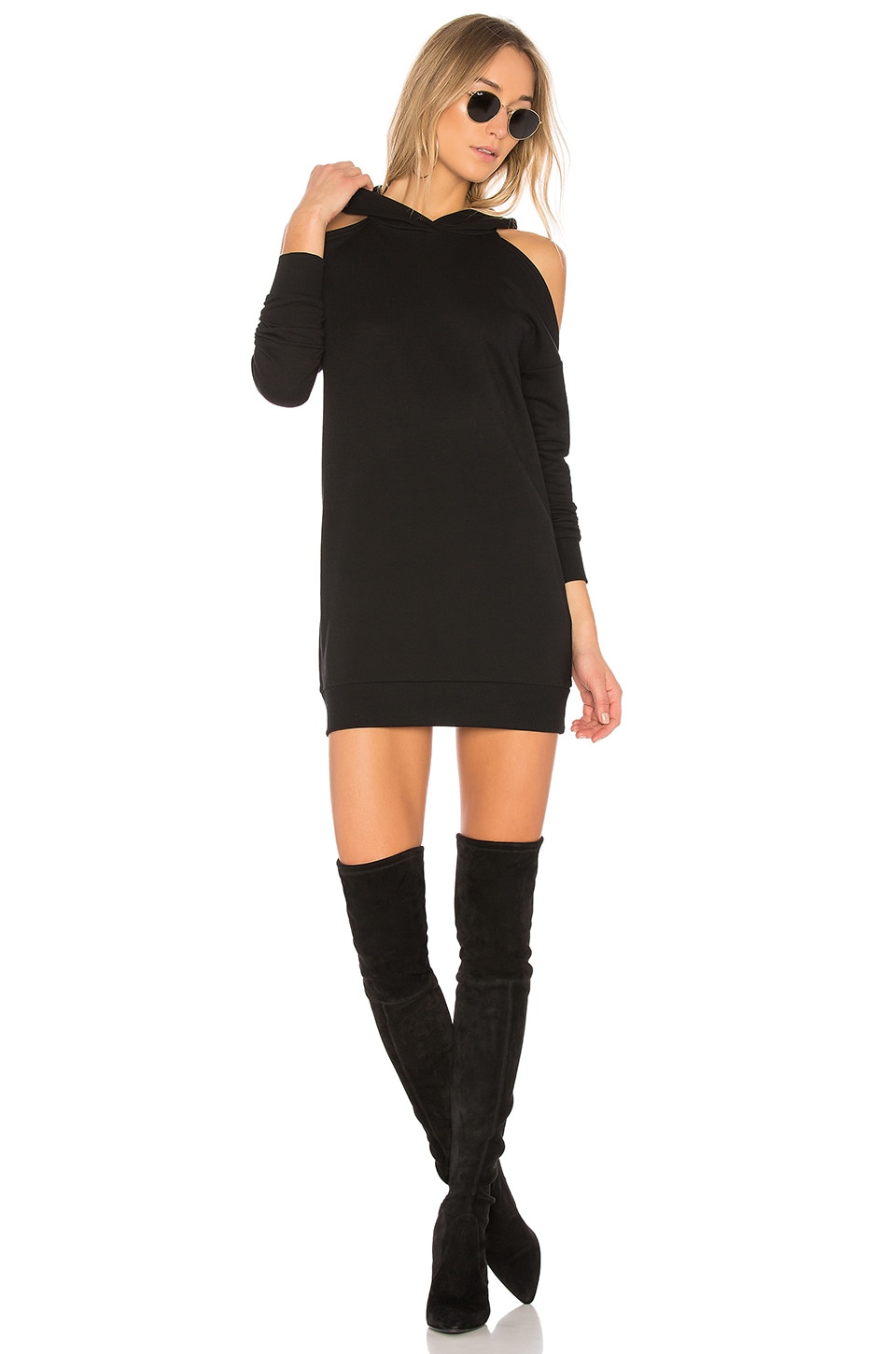 black cold shoulder sweatshirt
