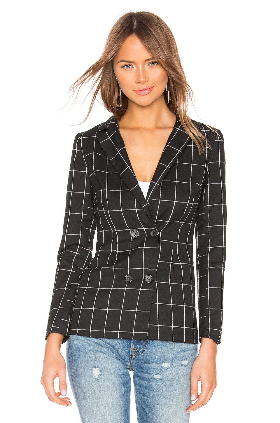 by the way. Jessamin Double Breasted Blazer in Black