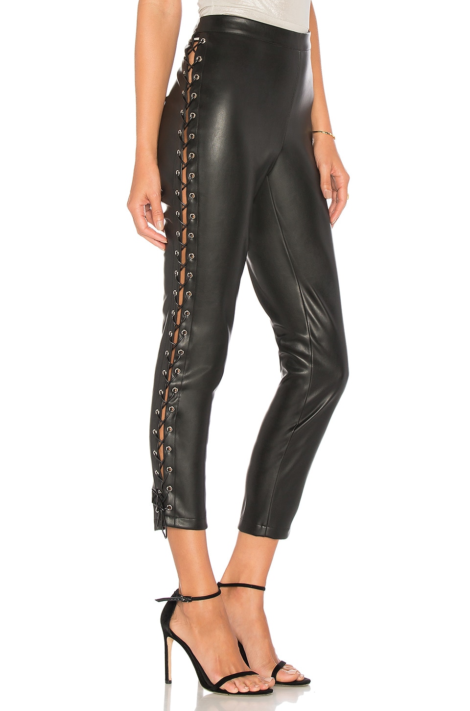 by the way. Cori Lace Up Faux Leather Pant in Black