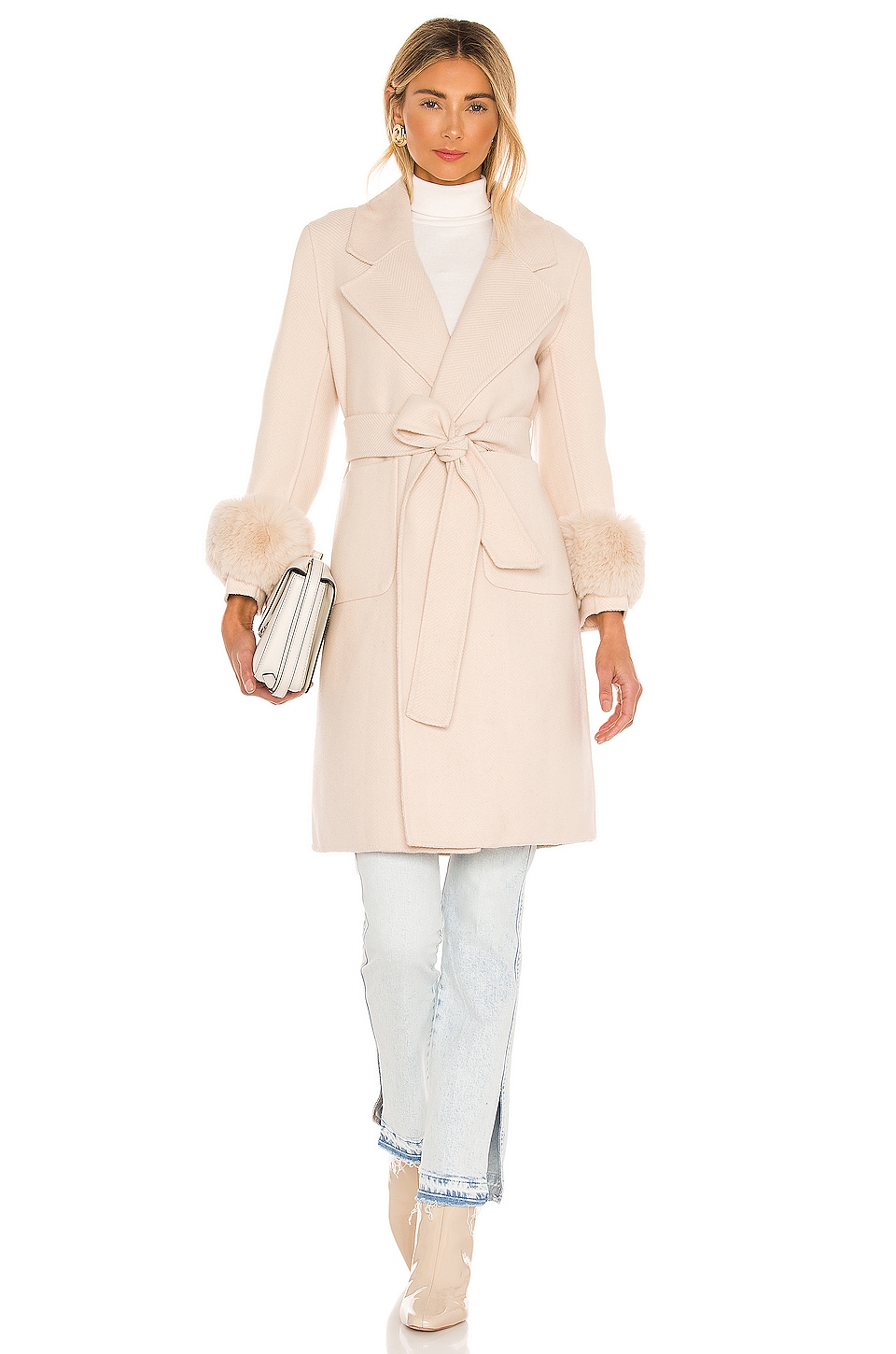 Bubish Sophia Faux Fur Coat in Blush