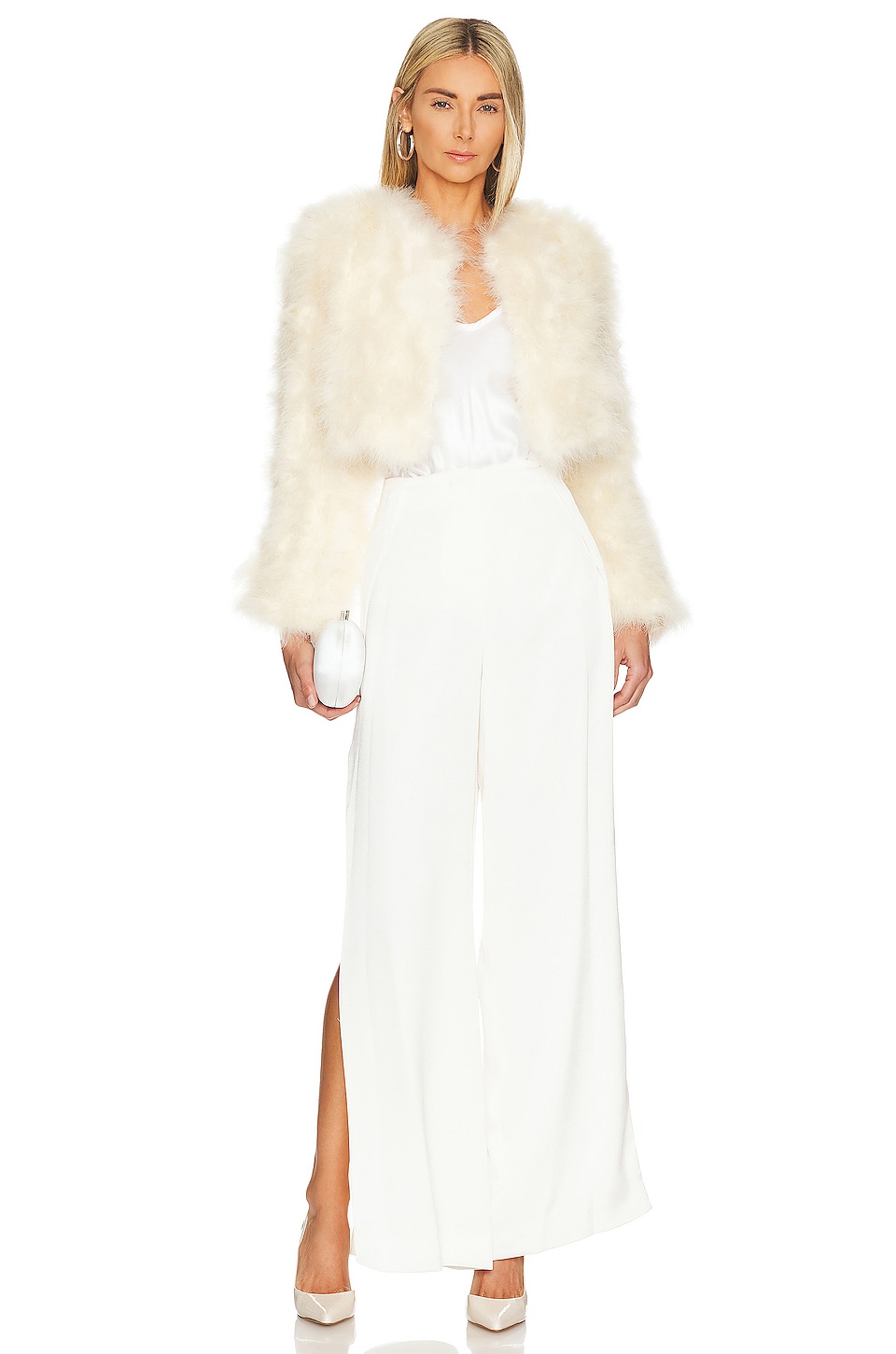 Bubish Manhattan Crop Jacket in Cream | REVOLVE